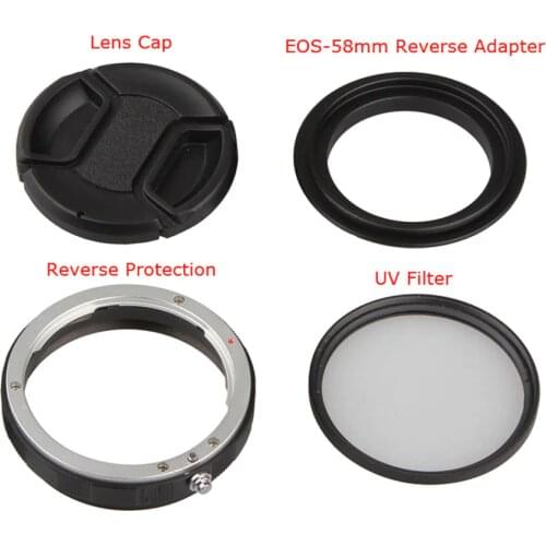 4in1 Macro lens reverse adapter protection ring kit for Canon 5d 6d 6dII 7D 60d 70d 77D 550d 600d 650d 700d 800D 1200d 100d 200D