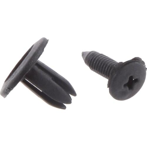 50pcs Bumper 6mm Hole Black ABS Rivets Fasteners Clips For Toyota