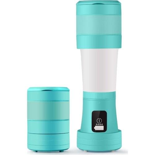6 Leaf Knife Juicers Electric Silicone Collapsible Retractable High Temperature Resistant USB Charging 450ml Portable Blender