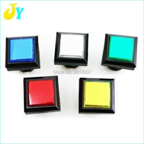 8 pcs free shipping 33mm*33mm 12V illuminated LED Arcade Push Button Square Switch Buttons