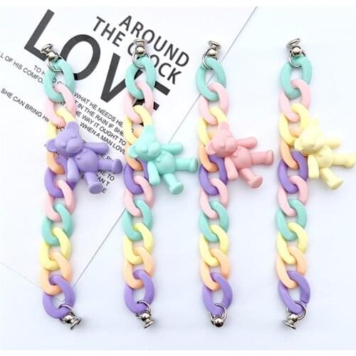 1PCS Spray Paint Candy Colorful Bear Acrylic Chain for DIY Key Chain Phone Case Decoration Jewelry Accessories Iphone 12 Pro