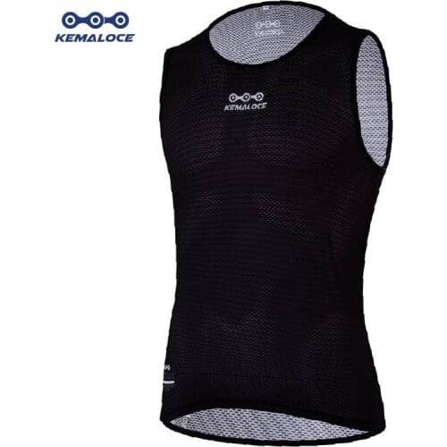 KEMALOCE MTB Road Summer Cycling Base Layer Mesh Black Bike Undershirts Outdoor Sports Mountain Downhill Dry Bicycle Base Layer