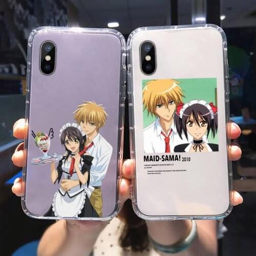 Love Maid Couple Phone Case Transparent Soft for Iphone 7Plus 12 11 Pro Max Xs Max XR Xs 7 8 Plus X SE 2020 Anime Cartoon Cover