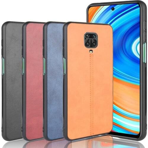 For Xiaomi Redmi Note 9S Case note 9 S Suture Calfskin Soft Edge PU Leather Hard Phone Cover For Xiaomi Redmi Note 9S Case