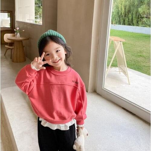 2021 new girls boys sweatshirt autumn cotton full sleeve fashion kids sweatshirt 1-7 years WS44