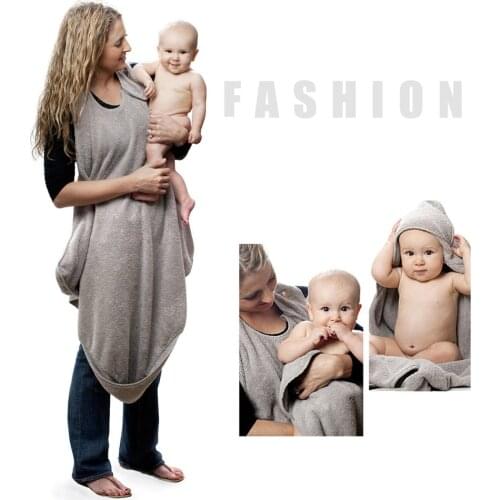 Baby Hooded Towels Combed Cotton Apron Towel Bathrobe Soft Infant Bath Towel Blanket Warm Wrap For Newborn Toalha 90*90CM