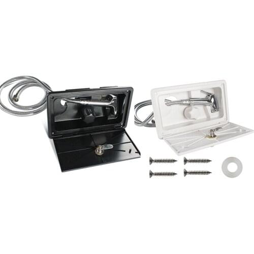 RV Shower Box Kit with Lock-Includes Shower Faucet Shower Hose Shower Wand for Boat Marine Camper Caravan