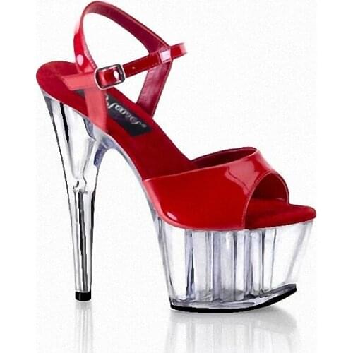 This 6 inch high shoe, 15 cm high heels, transparent soles, model stage, dancing shoes