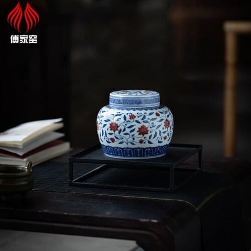 Fu kiln porcelain youligong pure manual painting kung fu tea ware jingdezhen ceramics collection boutique store tea seal