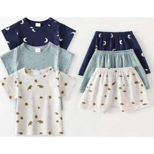 T-shirt+PP Shorts Set Summer Kids Outfits Toddler Baby Boys Girls Cotton Tracksuit Clothes Baby Boy Clothing Sets Bebe Fashion