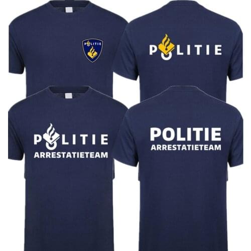 New Netherlands Police T Shirt Short Sleeve Cotton Politie T-shirt Man Tops XS-5XL QR-038