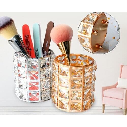 Creative European Crystal Pen Home Office Desktop Storage Manicure Beauty Eyebrow Pencil Makeup Brush Pen Holder12*10cm