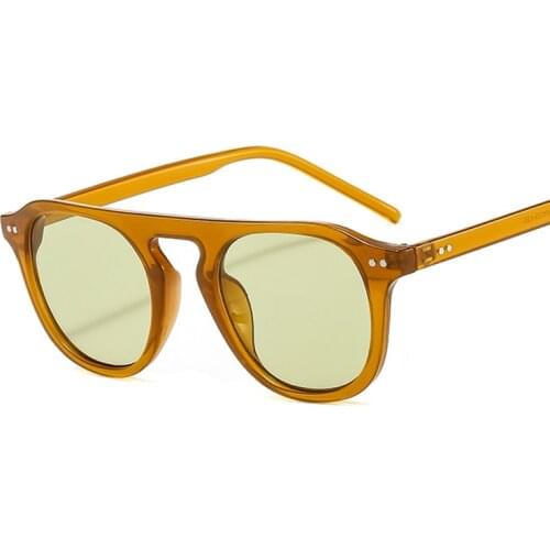 Fashion Oval Sunglasses for Men Women Vintage Designer Punk Sun Glasses Mens Glasses Unisex Eyewear Punk Rivet Oculos 2021