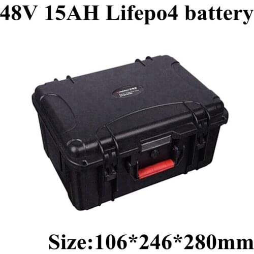 Brand 48v 15ah Lifepo4 Battery Pack Built In Bms with Waterproof ABS Case for Electric Car E-scooter E-motorcycle+3A Charger