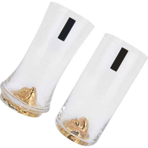 2pcs Tea Cup Set Couple Cup Heat‑Resistant Household Transparent Kung Fu Tea Cup Drinking Glasses for Home