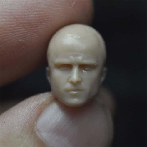 Unpainted 1/18 Aaron Paul Head Sculpt PVC Male Soldier Head Carving Fit 3.75‘’ JOYTOY ORI TOY Action Figure Doll