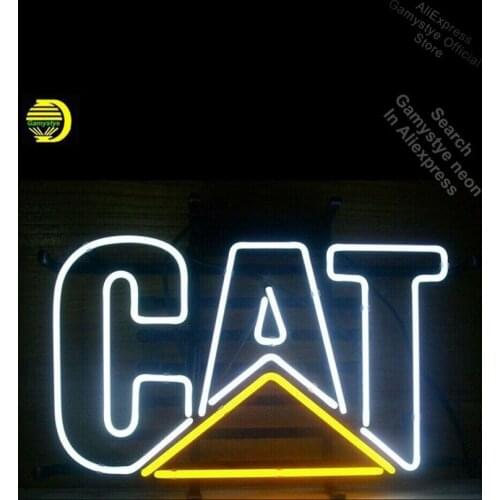 Neon Signs for Caterpillar Cat Handcrafted Neon Bulbs sign Glass Recreation Room Neon Bar Signs Lighted Garage Signs Games Neon