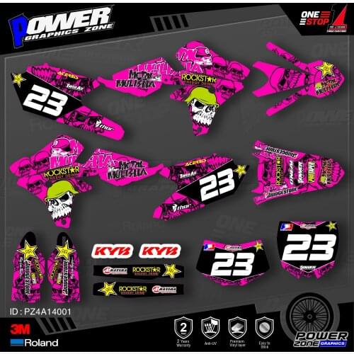 PowerZone Custom Team Graphics Backgrounds Decals 3M Stickers Kit For YAMAHA 14-18 YZ250F 15-18 YZ250FX WRF250 14-17 YZ450F 001