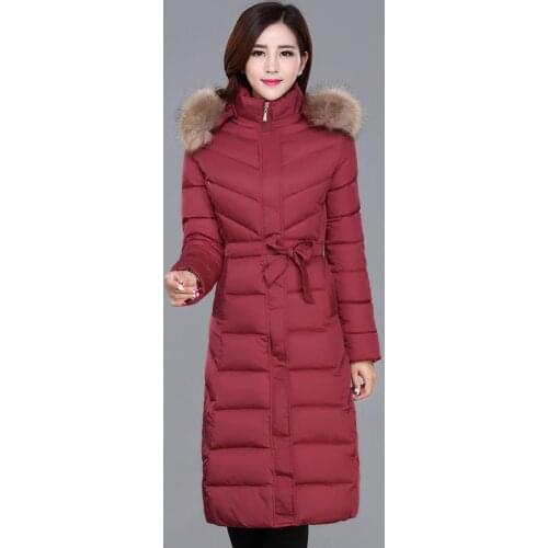 Plus Size 5XL Parka Women Coat 2018 New Fashion Fur Collar Hooded Long Down Cotton Jacket Thicken Warm Winter Jacket Coat Y104