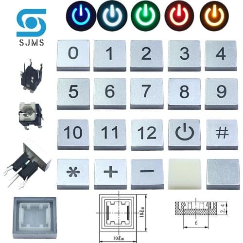 SJMS 5Pcs 6*6*9.5mm 6PIN DIP Through Hole Micro Push Button Tactile Momentary With LED Switch Tact Push Indication Button mode