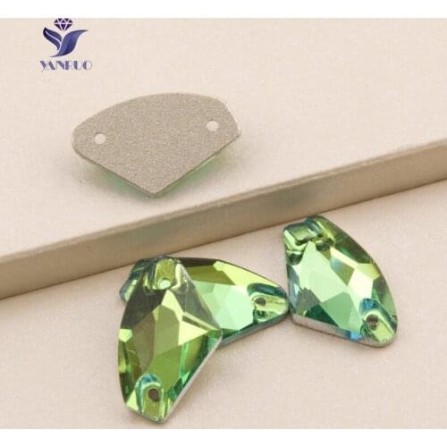 YANRUO 3256 Galactic Peridot Sew on Glass Rhinestones Crystal and Stones Strass Applique For Rhinestones Dress