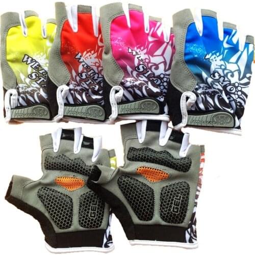 Green Breathable Cycling Bike Bicycle Sports GEL Pad Half Finger Gloves Mtb Red Blue Riding Gloves