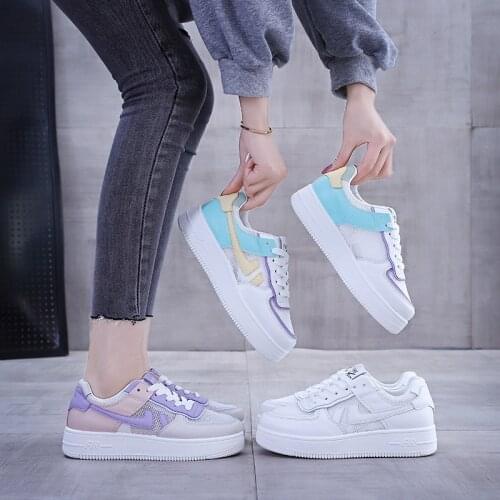 2021 Hot Flats Woman Sneakers Womens Shoes Ladies Casual Breathable Female Vulcanized Shoes Lace Up Woman Comfort Walking Shoes