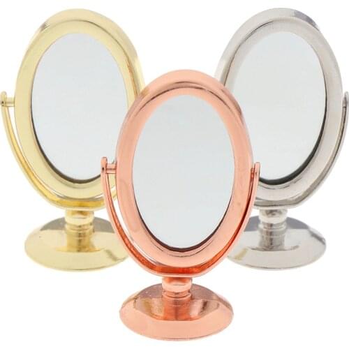 1 Piece Vintage Vanity Mini Mirror 1/12 Scale Dolls Bathroom Furniture Toy Accessories Doll House Miniature