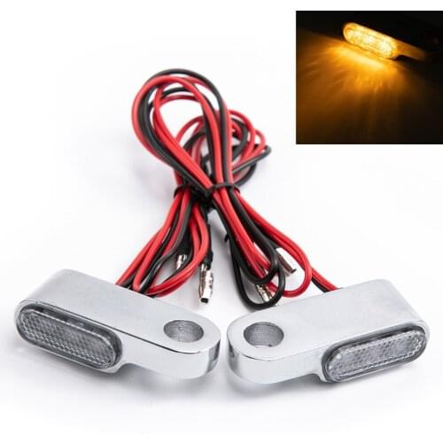 12V Universal Motorcycle Indicators LED Turn Signal Light Handlebar Amber signal lamp Blinker Aluminum Alloy Chrome For Honda