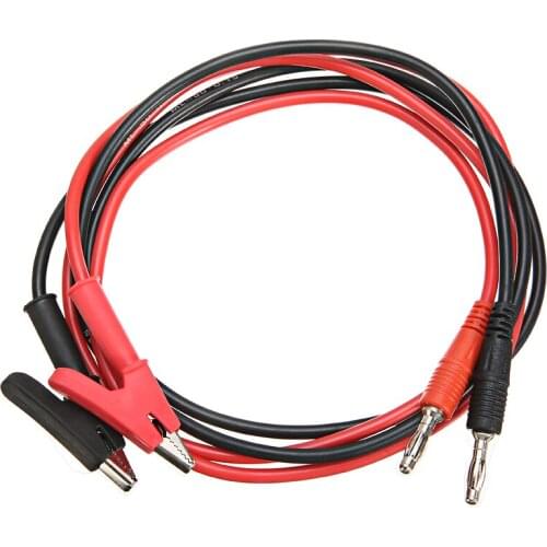 2pcs Banana Plug to Alligator Clip Test Cable Leads with 4mm Banana Plugs Cable Clips Socket Battery Red Black