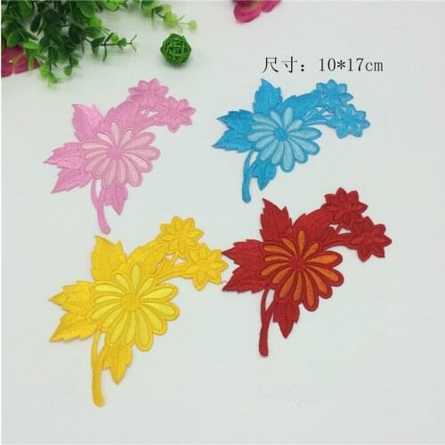 20pcs Embroidered Sewing On Patch Flower Iron On Patch Stickers For Clothes Badge Sewing Fabric Applique Supplies Parches Ropa