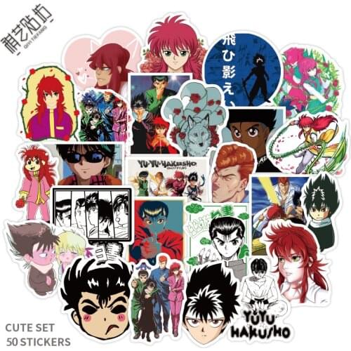 50pcs/set Japan Anime YuYu Hakusho Urameshi Yuusuke Yukina Japanese Graffiti DIY Stickers Notebook Stickers