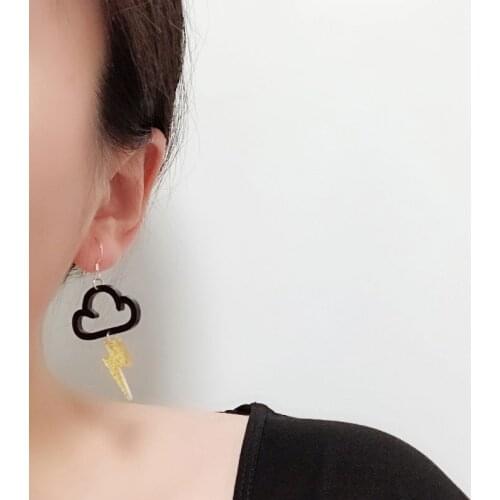 Acrylic Rainbow Cloud Colorful Lightnings Dangle Earrings Fashion Jewelry