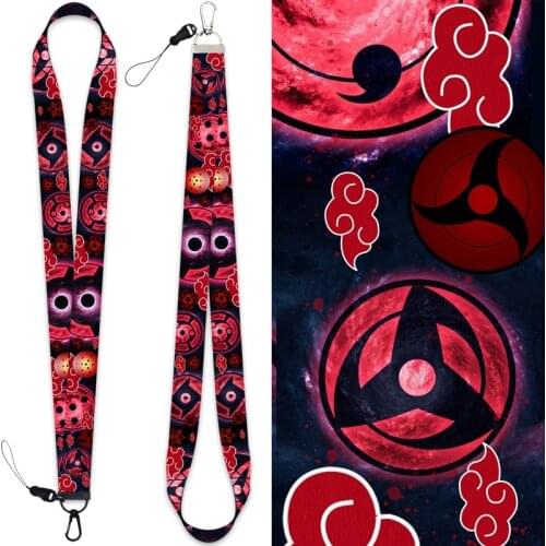 Animation Akatsuki Writing Round Eye Ninja Lanyard Keychain Peripheral Pendant Can Be Detachable Cassette Rope