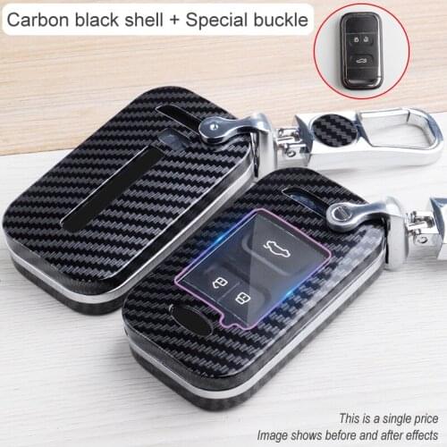 Car Key Case for Chery Tiggo 8 19 Paragraph 5x Auto Holder Shell Carbon Fiber Accessories Protection Keychain Car-Styling