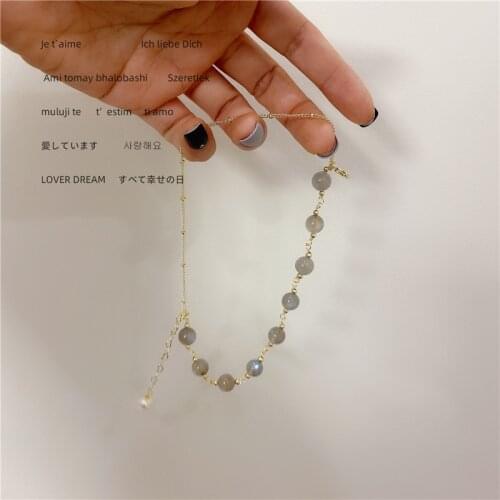 South Korea Retro Baroque Moonlight Stone Bracelet Color Double Bracelet Retro Temperament Fashion Bracelet Woman