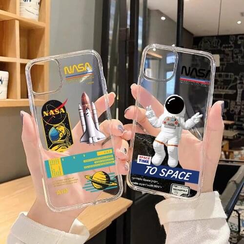 Astronaut Space Phone Case For Samsung Galaxy A 3 5 7 8 10 20 21 30 40 50 51 70 71 E S 2016 2018 4G transparent trend cell cover