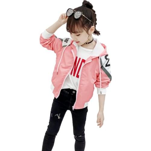 Kids Spring Jackets for Girls Coats 2021 New Hooded Jacket for Girls Coats Children Clothing Autumn Teen Girls Hoodie Zipper