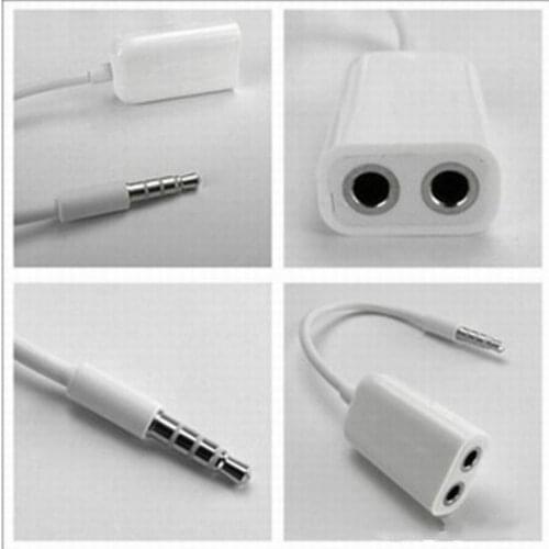 For MP3 Player Speaker 3.5mm Jack Aux Audio Cable Earphones Splitter Adapter 1 To 2 for iPhone iPad 2000pcs/lot