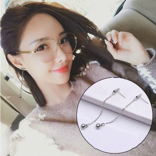 Ey699 Gothic punk Geometric T-earrings long tassel Chain Article Geometric circular Pendant Female earrings jewelry