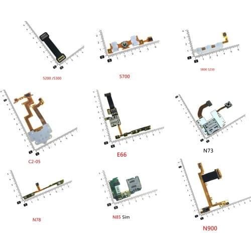 Mobile Phone Flex Cable Replacement Keyboard For Nokia 5320 5700 6120 6220 6600F S 6700S E52 E66 N73 N78 On / Off Volume