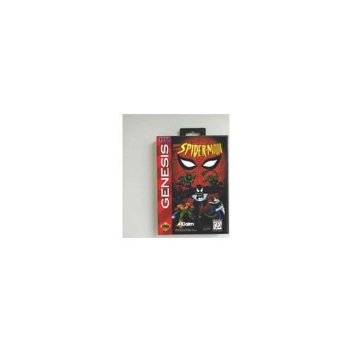 Spider-Men gameThe Animated Series - USA Cover With Retail Box 16 Bit MD Game Card for Sega Megadrive Genesis Video Game Console