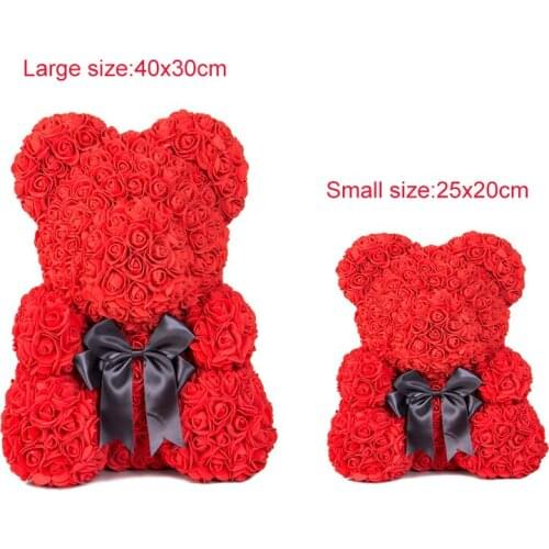 Artificial Flowers Rose Bear Girlfriend Anniversary Christmas Valentines Day Gift Birthday Present For Wedding Party Decoration