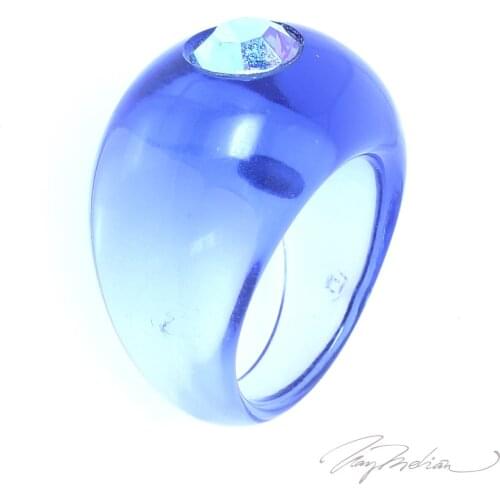 Ring Methacrylate METAOVALS Blue Collection CROWN
