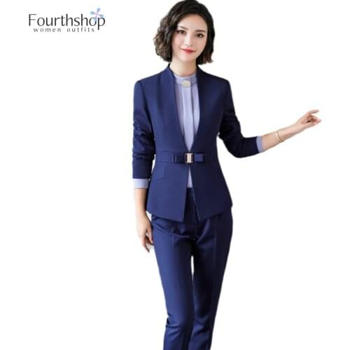 Two Piece Set Women Pants Suits Office Lady Business Work Jacket Blazer Set Plus Size Pantsuits Female Autumn Winter 2021 4XL