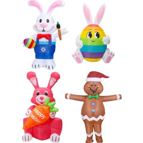 Rabbit Inflatable Costume Easter Bunny Party Cosplay Fancy Mascot Cartoon Anime Halloween Toys for Adult Kids Home Party Decorat