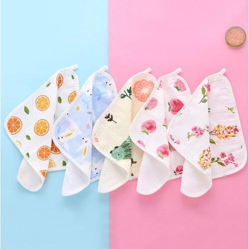 Baby Feeding Square Towel Baby Saliva Gauze Towel Bebe Toalha Nursing Cute Printed Children Small Handkerchief