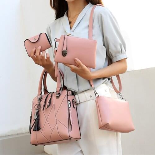 Fashion 4Pcs/Set Women Handbag Large Capacity Shoulder Bag for Women 2021 New Purse and Handbag Large Tote Female Crossbody Bag