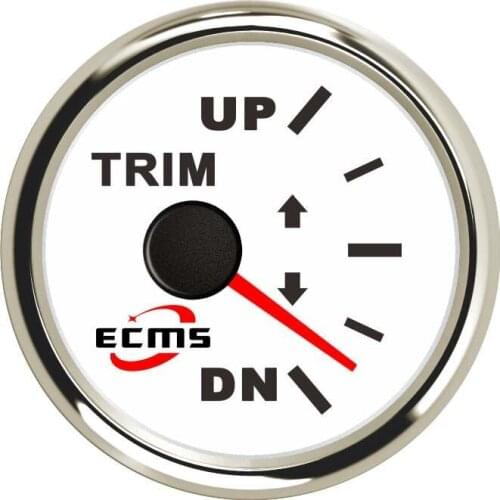 Marine Boat Outboard Engine Trim Tilt Gauge 9-32V 167-10 Ohm UP-DN 52mm 2 Inch 316L Bezel Starboard