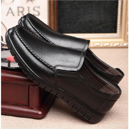 Casual Middle-Aged Wear-Resistant Soft Bottom Business Shoes Man Spring Summer Men Shoes Mens Leather Loafers Non-Slip